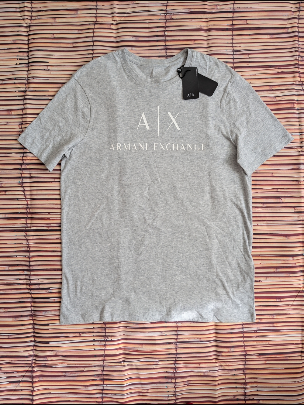 A|X Armani Exchange Slim Fit Logo Crew Neck Short Sleeve T-Shirt Large Gray